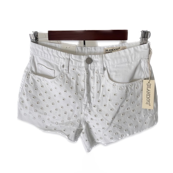 NWT Blank NYC THE BARROW DENIM HIGH-RISE CUTOFF SHORTS Size 25 - Picture 2 of 5